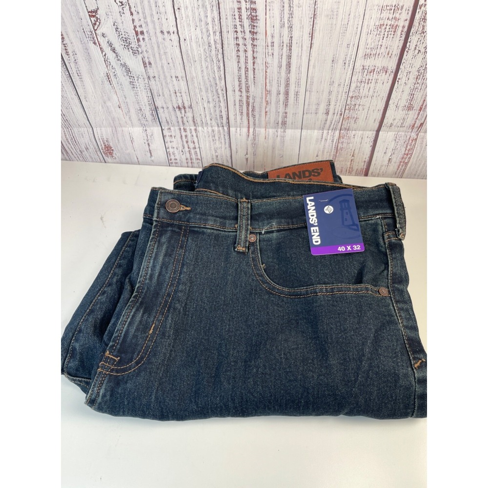 Lands' End - Men's Flannel Lined Stretch Denim Jean 40x32